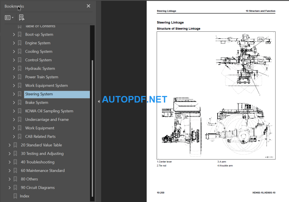 Komatsu HD465-10 HD605-10 Shop Manual