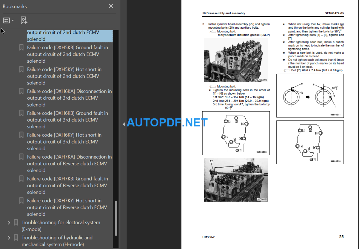 HM350-2 (SERIAL NUMBERS 2001 and up) Shop Manual