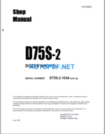 Komatsu Dozer D75S-2 Shop Manual