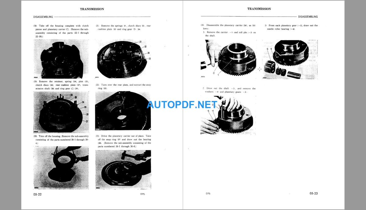 Komatsu Dozer D75S-2 Shop Manual