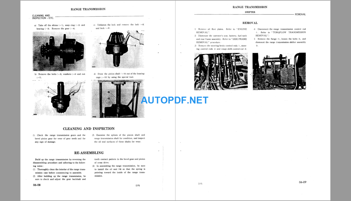 Komatsu Dozer D75S-2 Shop Manual