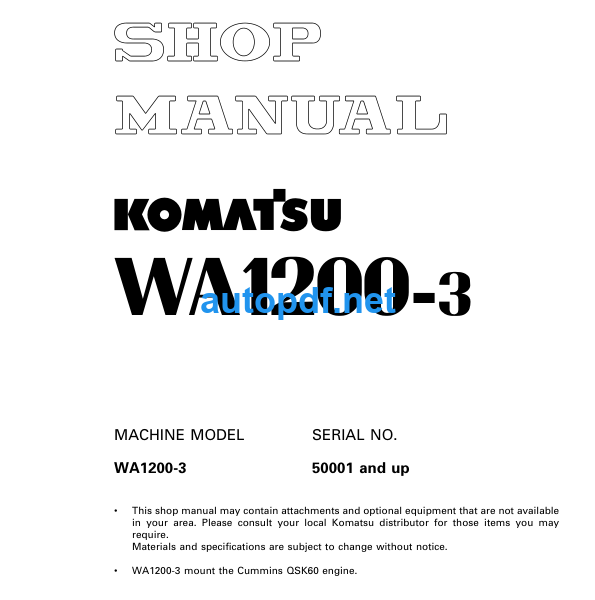 WA1200-3 Shop Manual