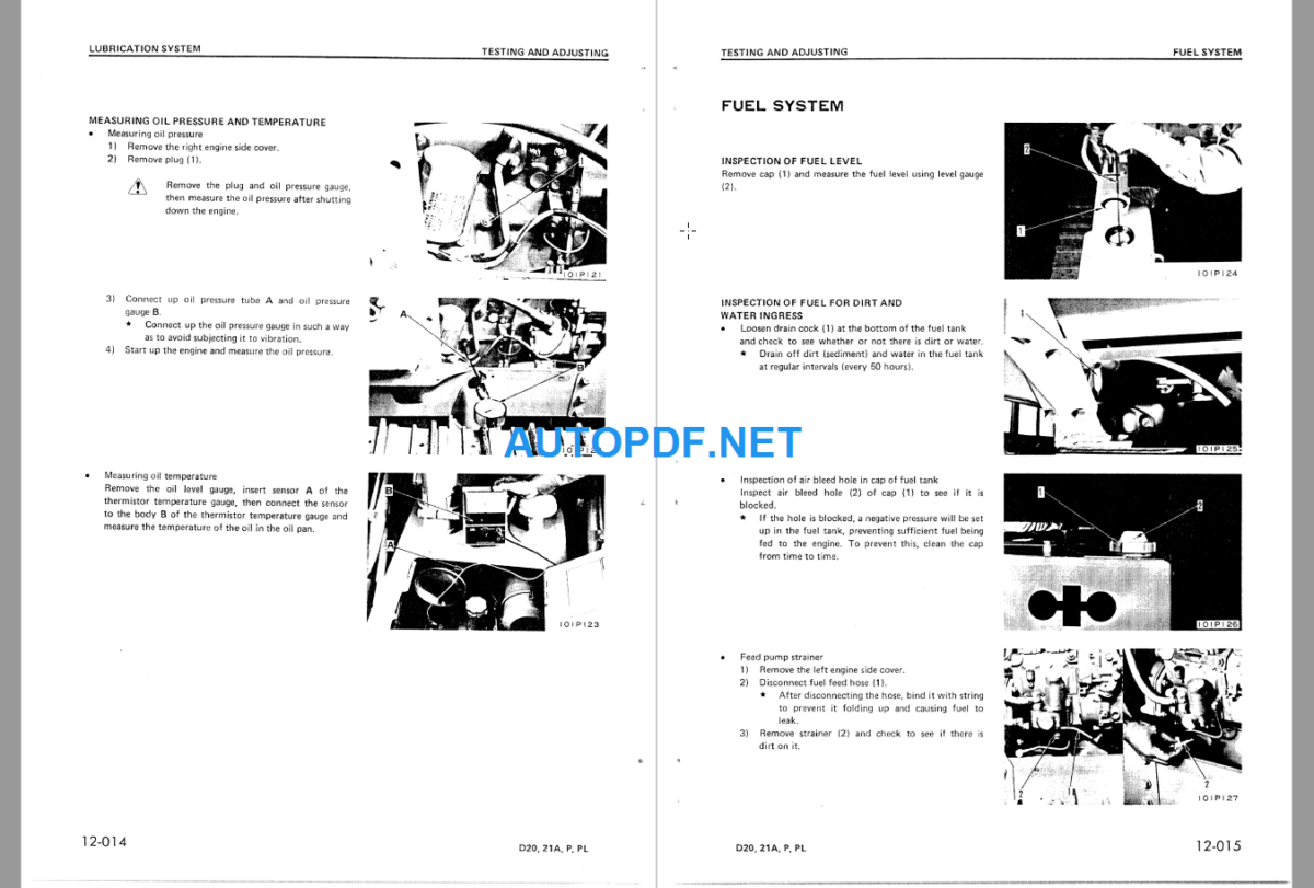 Komatsu Dozer D2021APPL Shop Manual