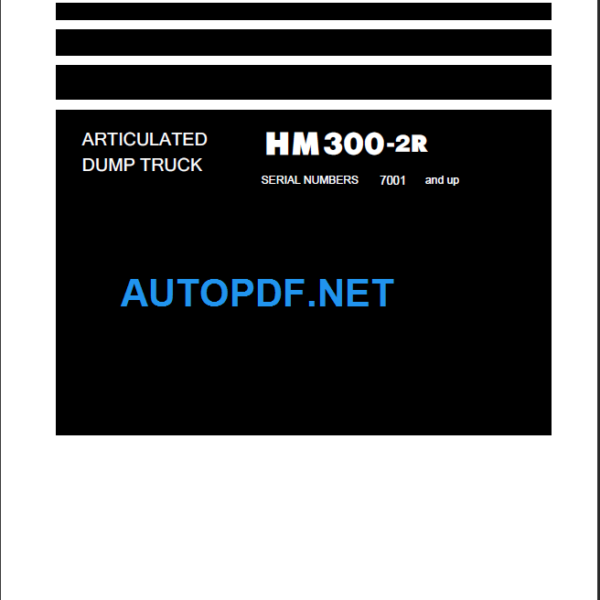 Komatsu HM300-2R (7001 and up) Shop Manual