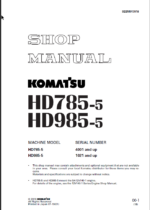 Komatsu HD785-5 (4001 and up) HD985-5 (1021 and up) (SEBM013918) Shop Manual