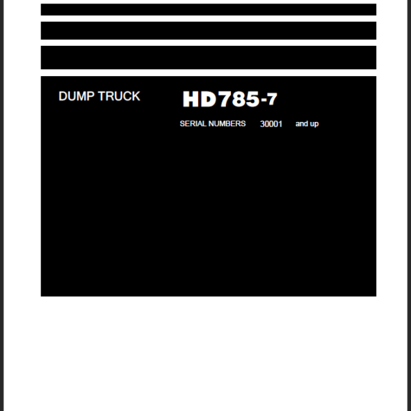 Komatsu HD785-7 Field Assembly Instruction