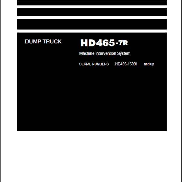 HD465-7R (15001 and up) Shop Manual