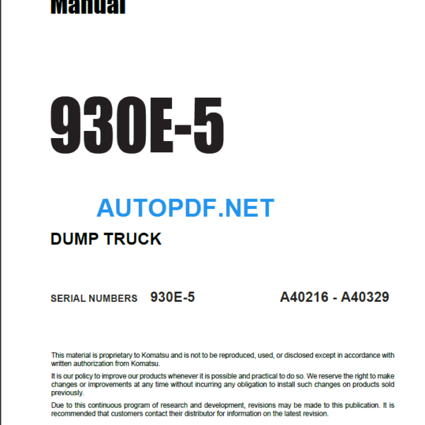 930E-5 Shop Manual