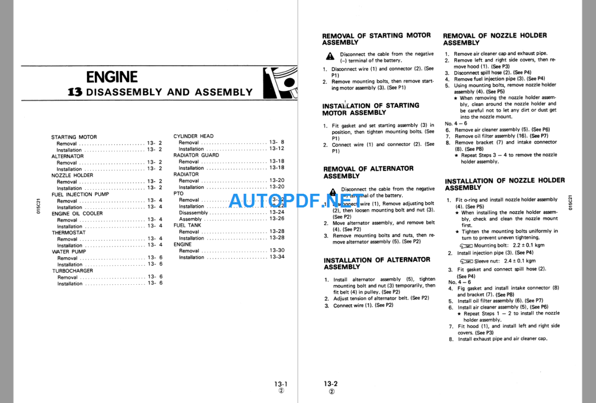 Komatsu Dozer D85A-21 Shop Manual