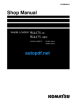 WA475-10 WA475-10E0 H47051 and up 120001 and up Shop Manual