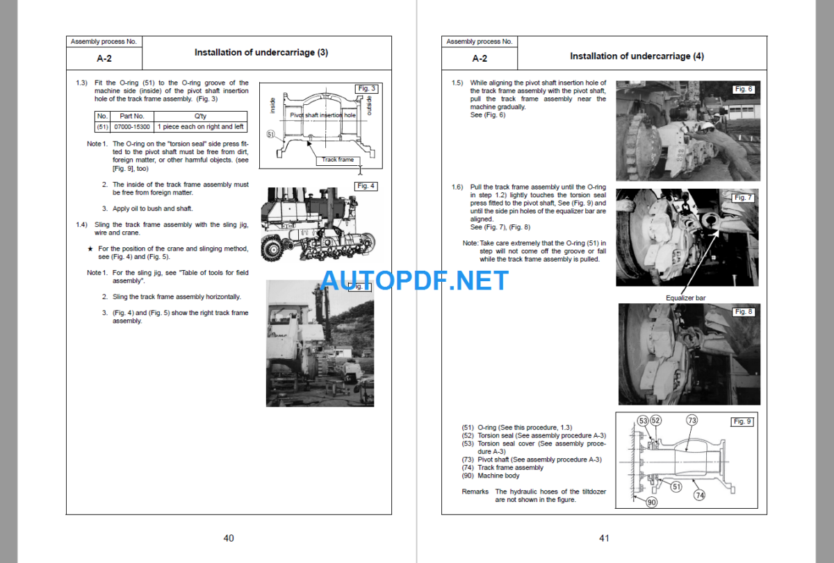 Komatsu Dozer D375A-6R Field Assembly Instruction