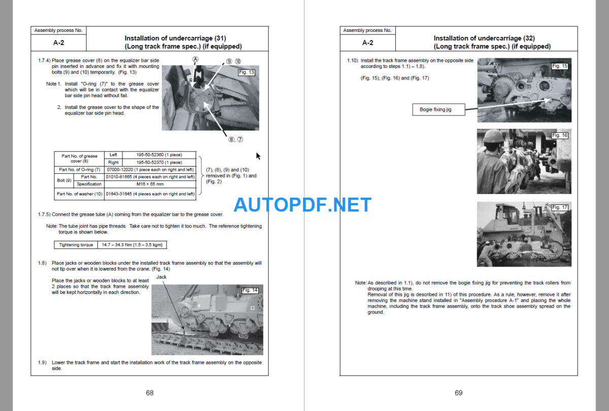 Komatsu Dozer D375A-6R Field Assembly Instruction