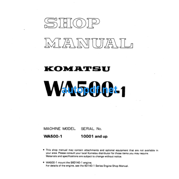 WA500-1 Shop Manual