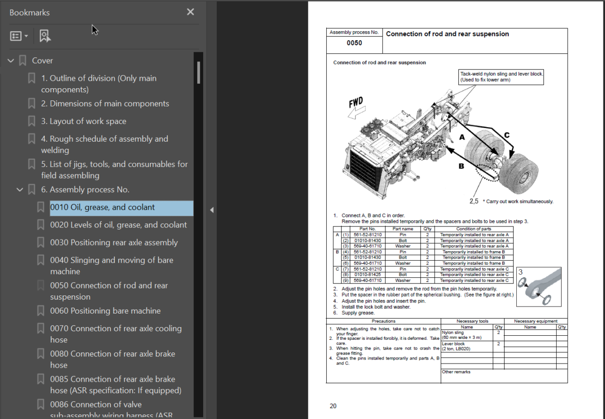 Komatsu HD785-7 Field Assembly Instruction