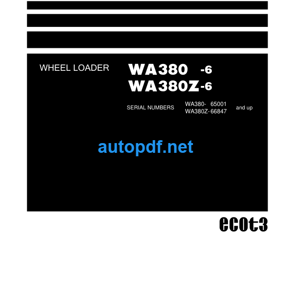 WA380-6 WA380Z-6 Shop Manual