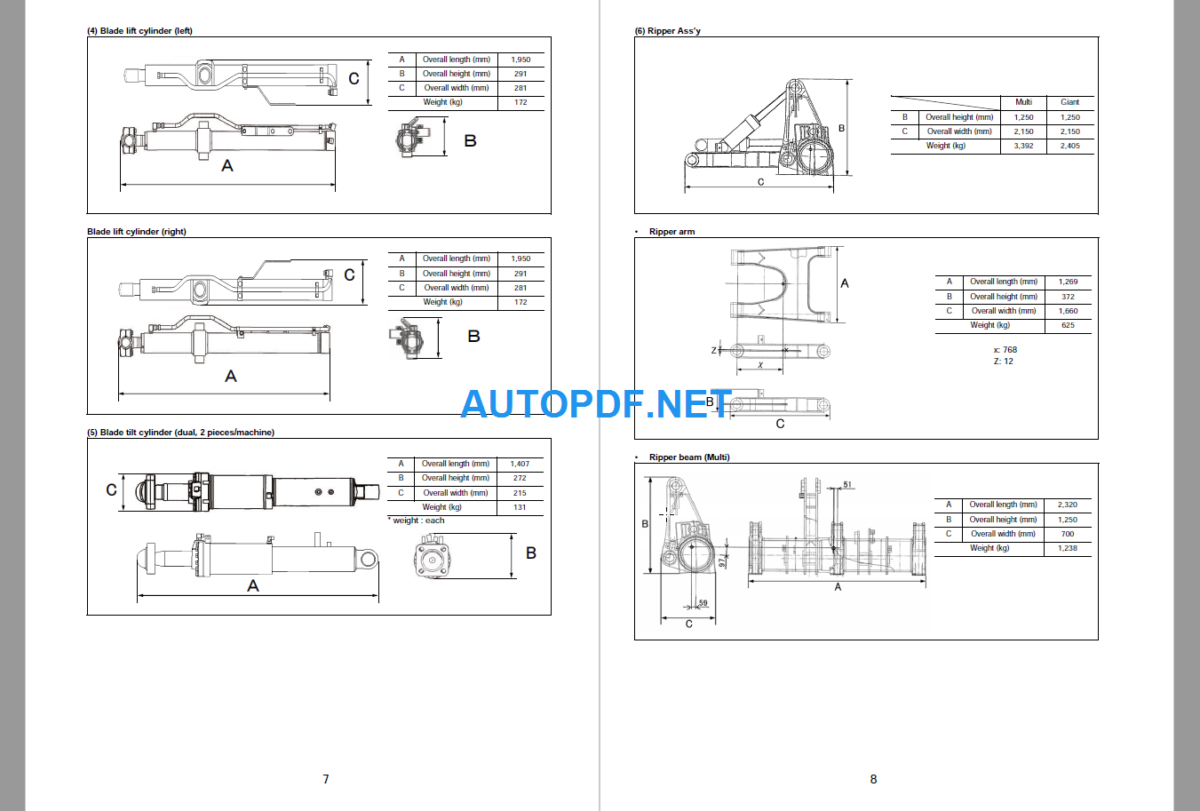 Komatsu Dozer D155AX-7 Field Assembly Instruction (90001 and up)