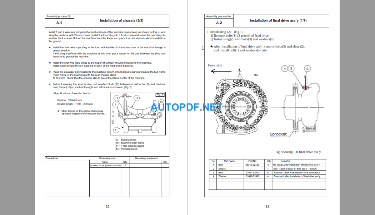 Komatsu Dozer D375AI-8 Field Assembly Instruction