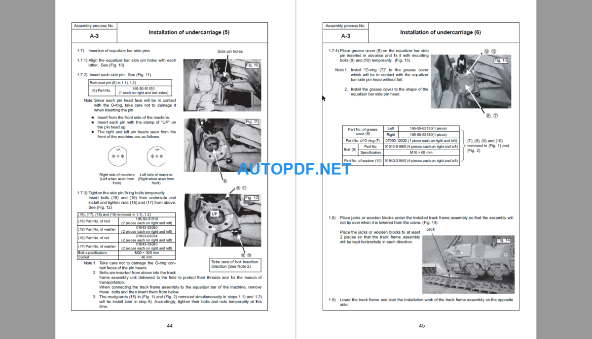 Komatsu Dozer D375AI-8 Field Assembly Instruction