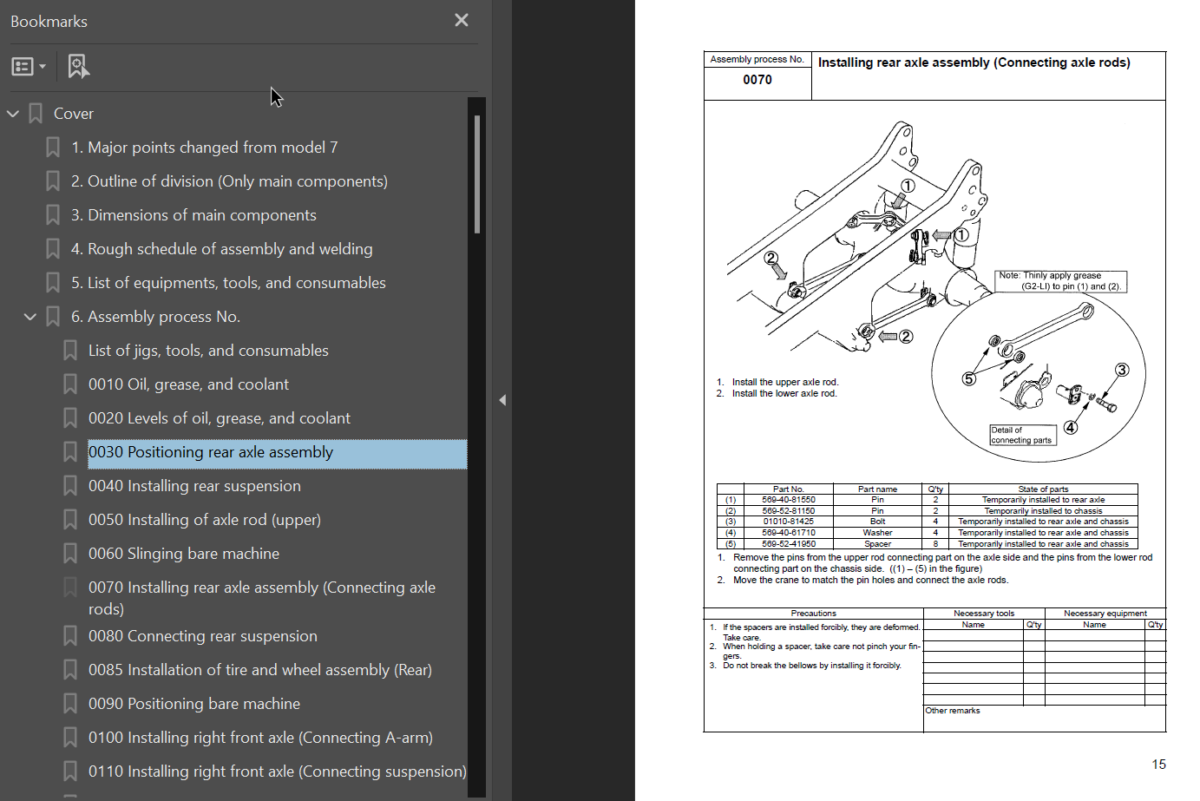 Komatsu HD465-7E0 Field Assembly Instruction