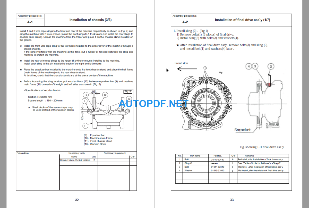 Komatsu Dozer D375AI-8 Field Assembly Instruction (80001 and up)