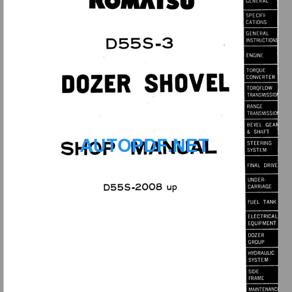 Komatsu Dozer D55S-3 Shop Manual