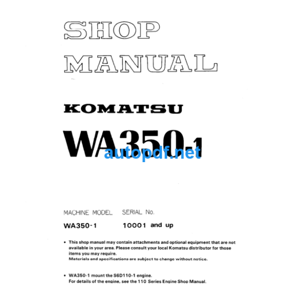 WA350-1 Shop Manual