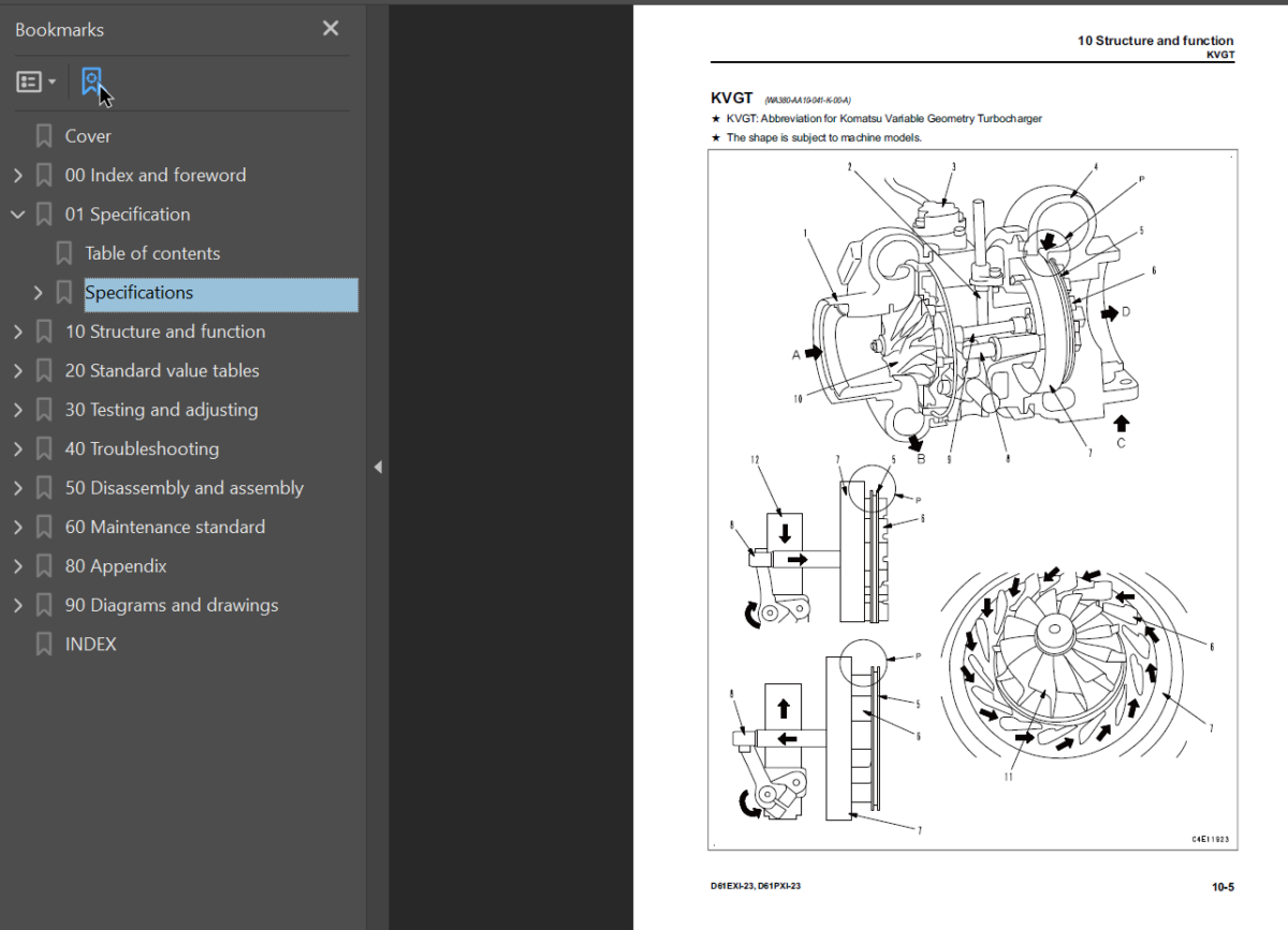 Komatsu D61EXi-23 D61PXi-23 Shop Manual