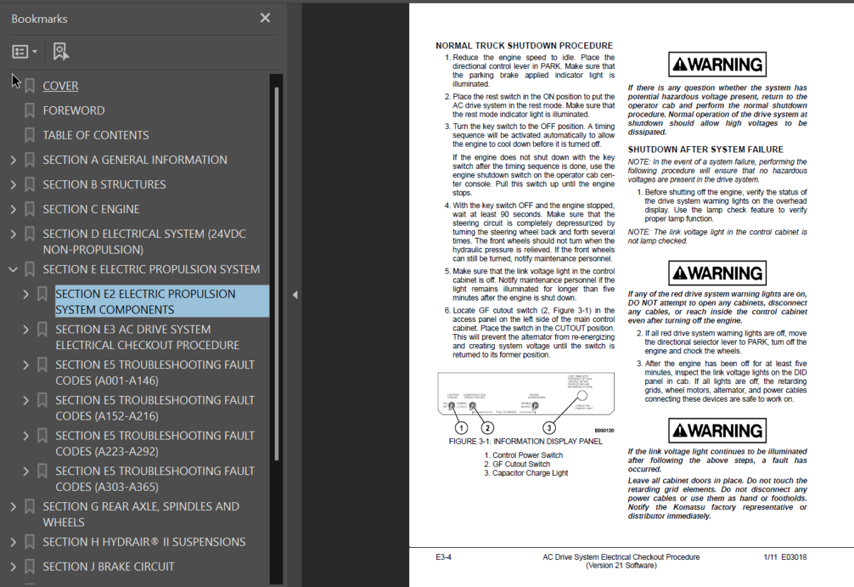 Komatsu 930E-4 (A30693 - A30748 Tier II) Shop Manual