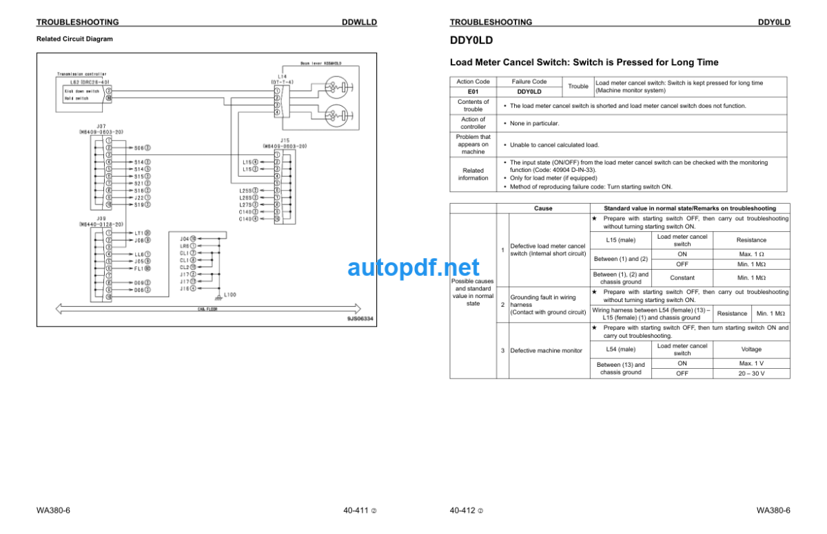 WA380-6 A53001 and up Shop Manual