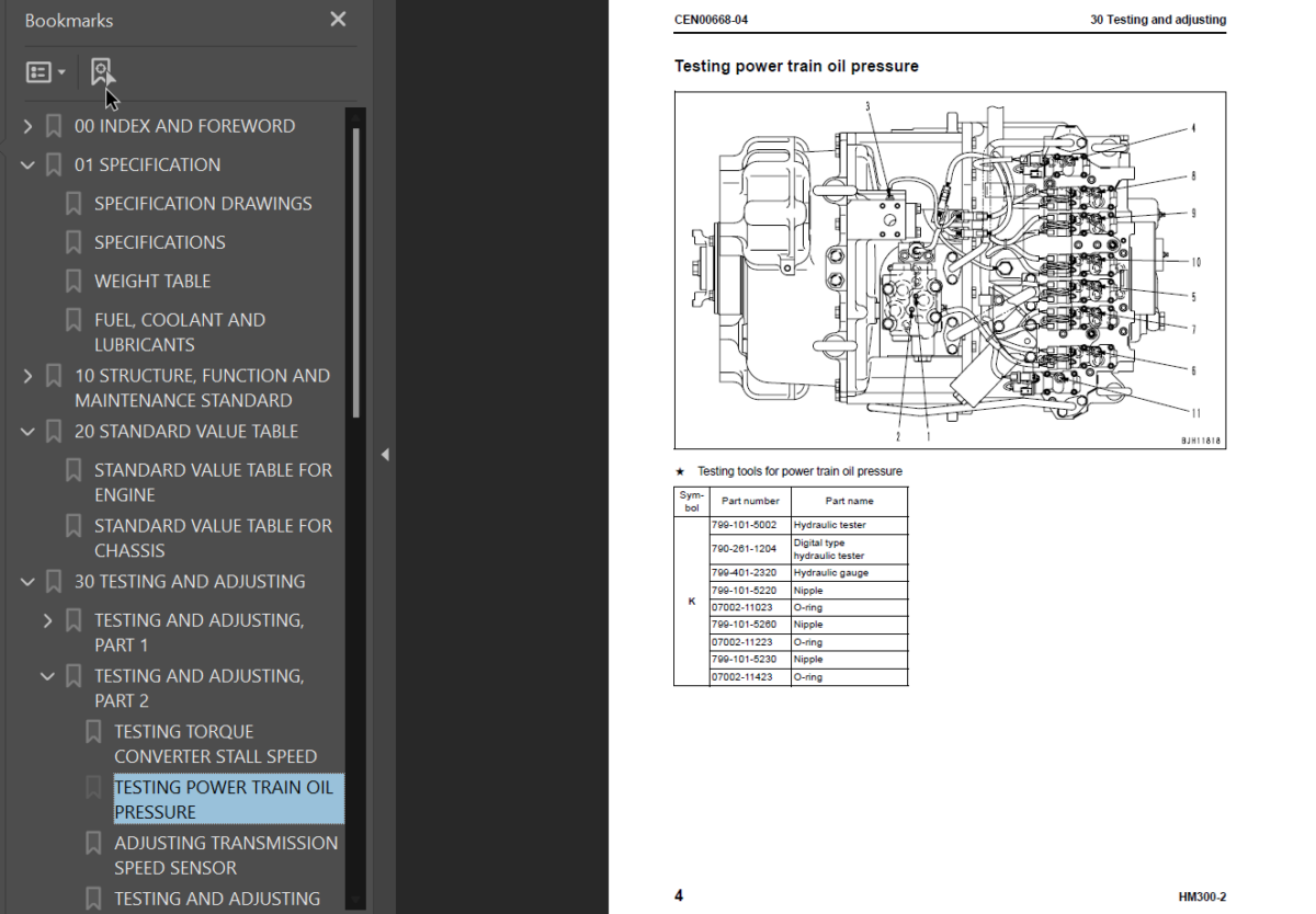 Komatsu HM300-2 (A11001 and up) Shop Manual