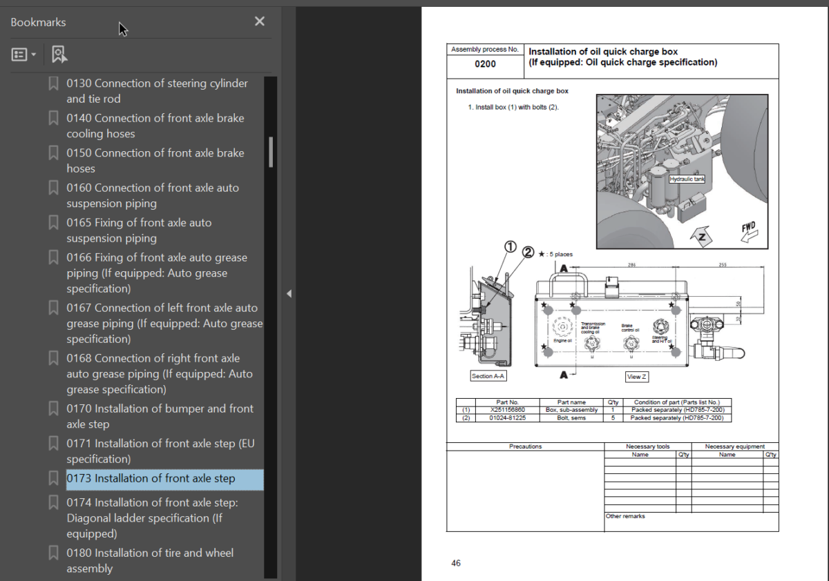 Komatsu HD785-7 Field Assembly Instruction