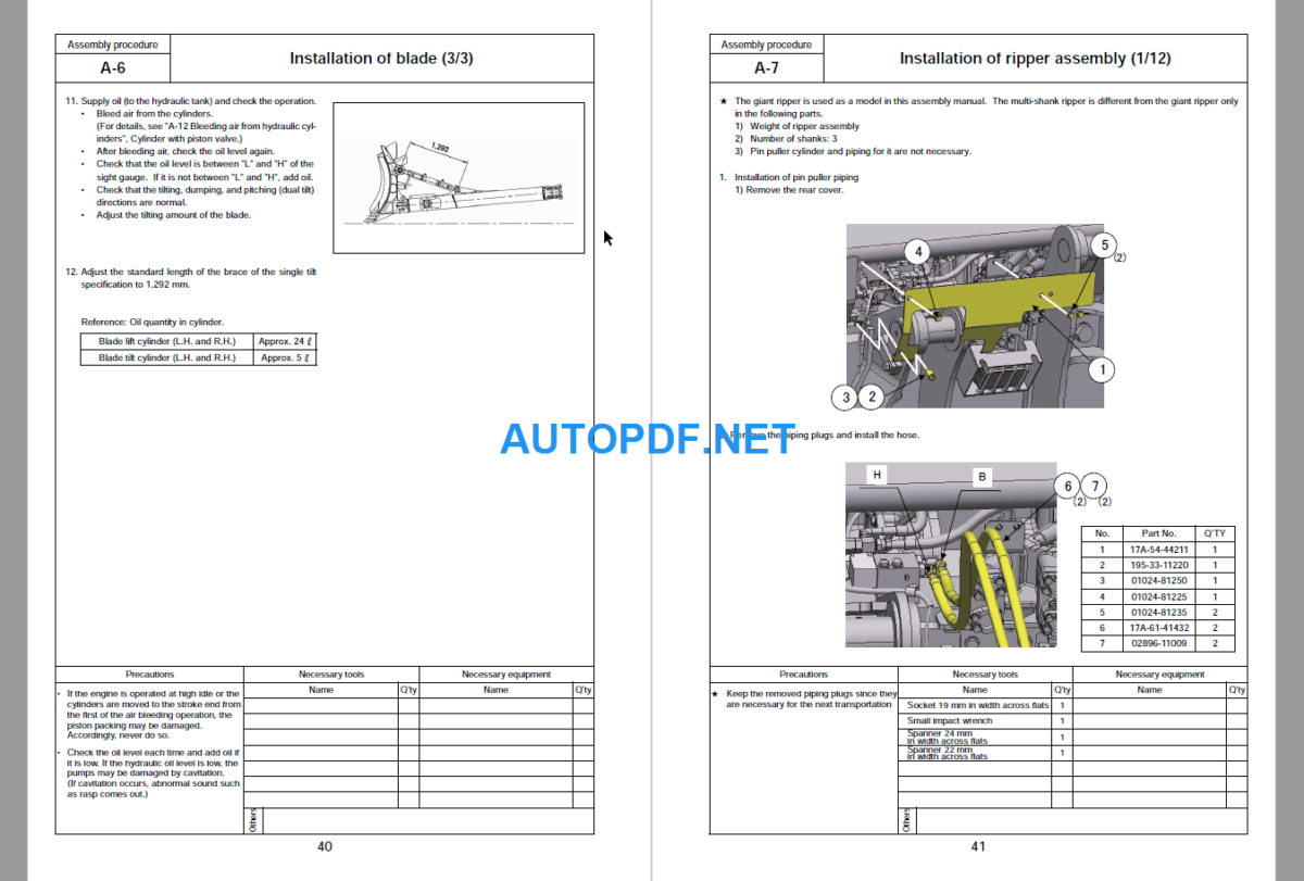 D155AX-6 Field Assembly Instruction