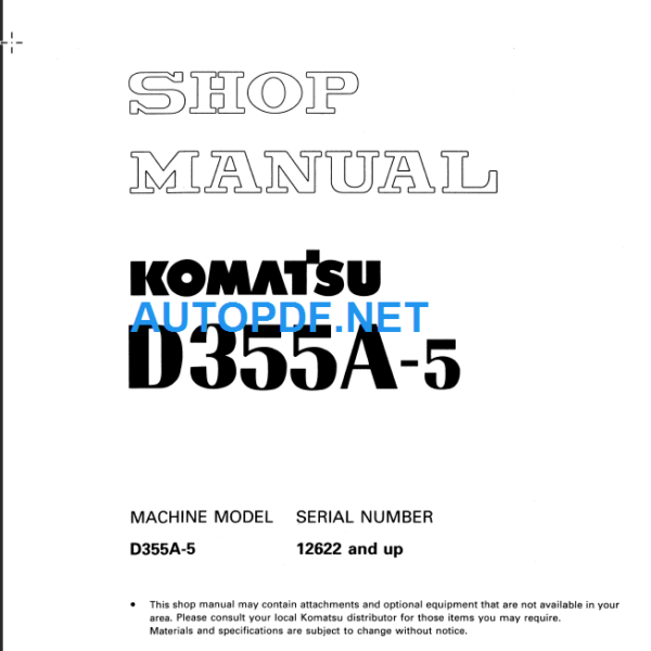 D355A-5 Shop Manual