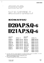 Komatsu D20A P S Q-6 D21A P S Q 6 Shop Manual