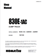 Komatsu 830E-1AC (A40939 – A40961) Shop Manual