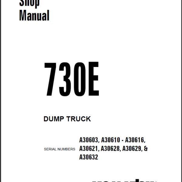 Komatsu 730E (A30603 A30610 - A30616 A30621 A30628 A30629 & A30632) Shop Manual