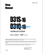 Komatsu Dozer D31S-16 D31Q-16 Shop Manual