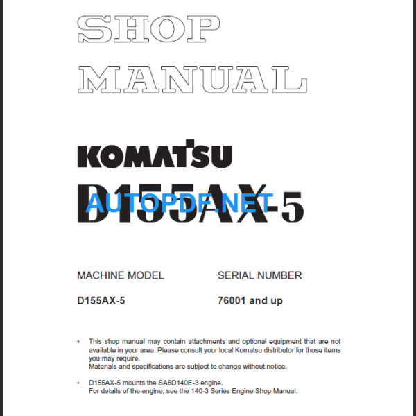 D155AX-5 Shop Manual