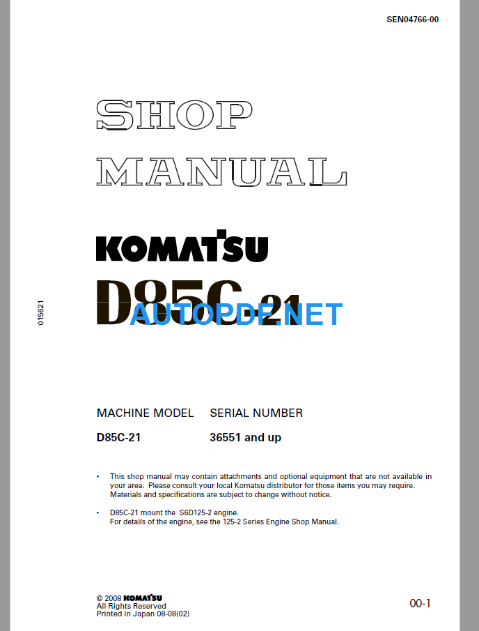 D85C-21 Shop Manual