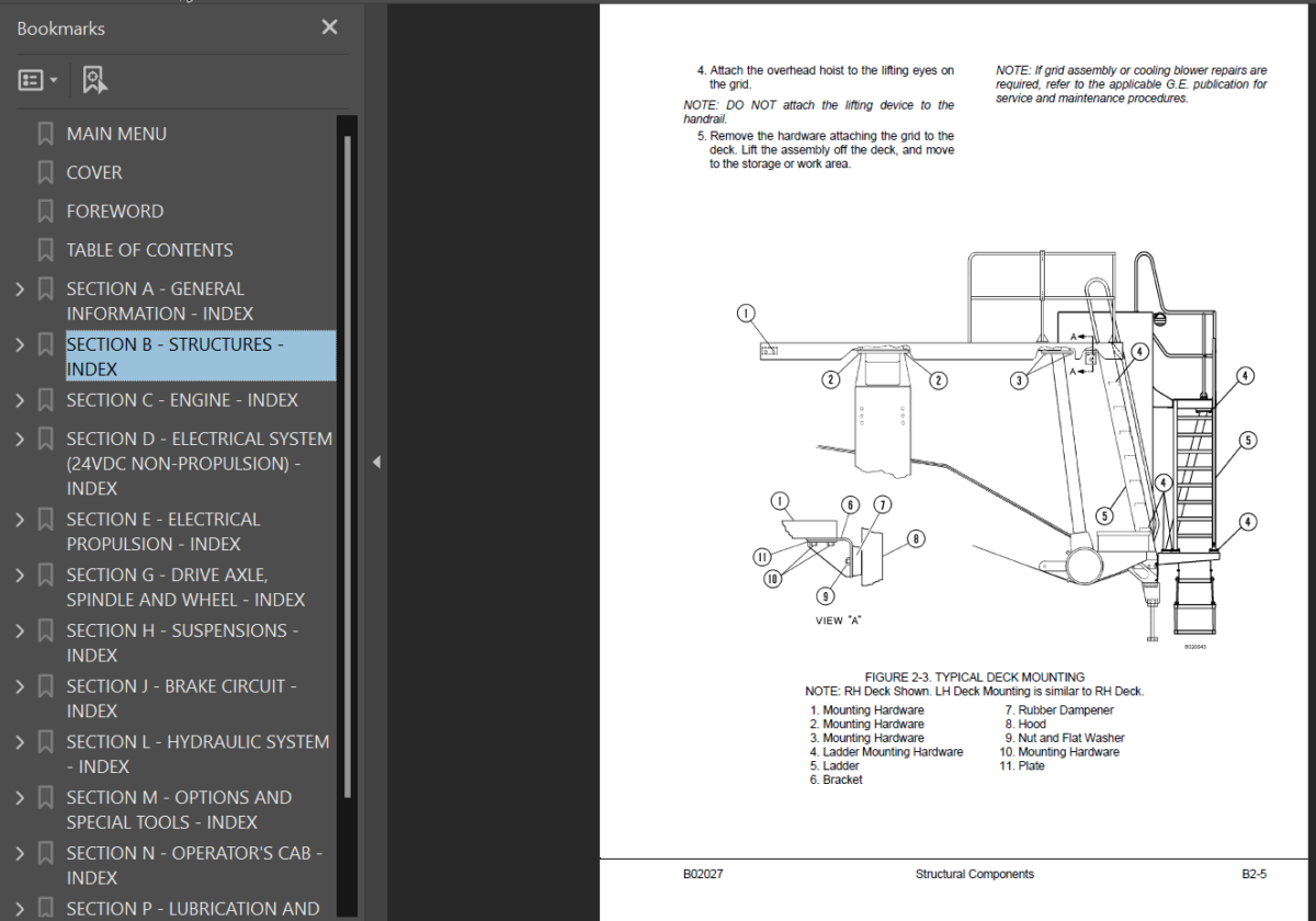 Komatsu 730E TROLLEY SN A30392 & A30393 Shop Manual