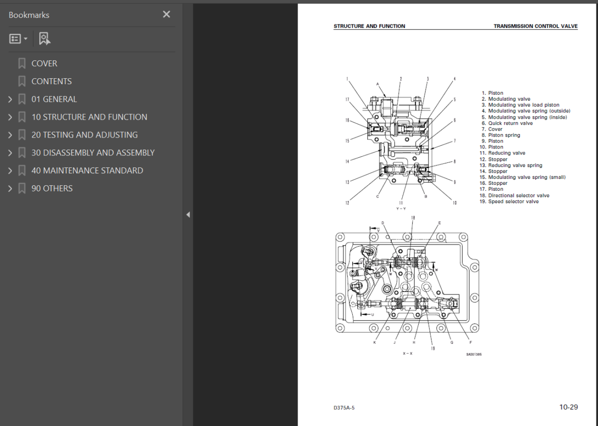 Komatsu D375A-5 (18200 and up) Shop Manual