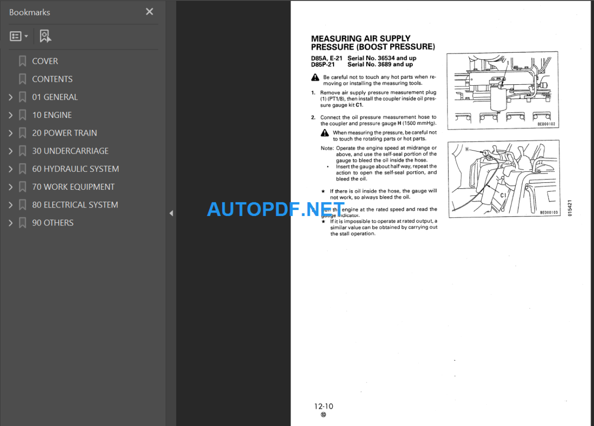 D85A E(35001 and up) P-21 Shop Manual (3001 and up)