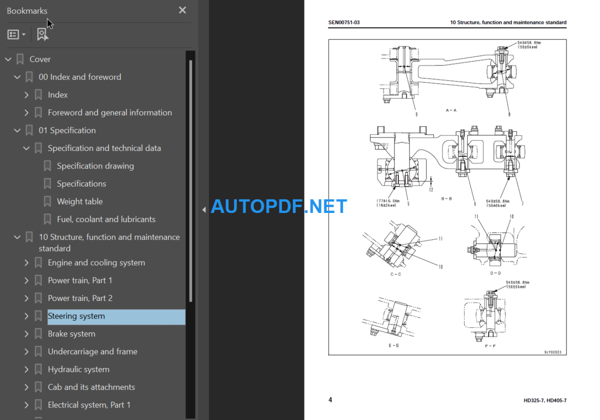 Komatsu HD325-7 HD405-7 Shop Manual