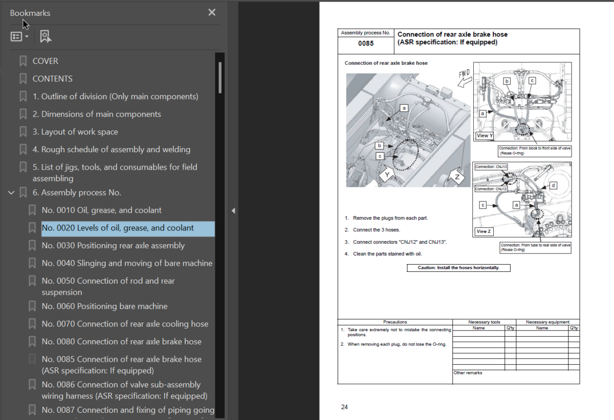 Komatsu HD785-7 Field Assembly Instruction (SERIAL NUMBERS 30001 and up)