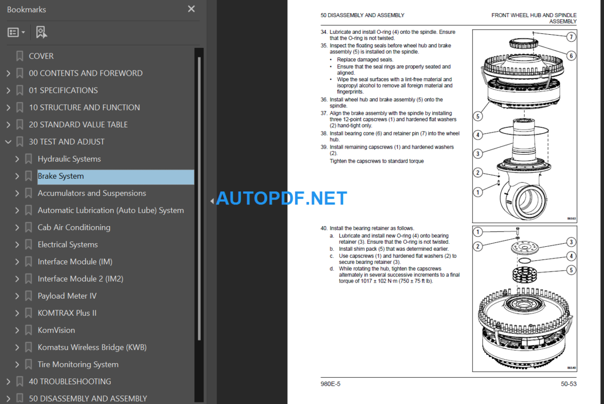 980E-5 (SN A50003-51 A50054-136 A50141-149) Shop Manual