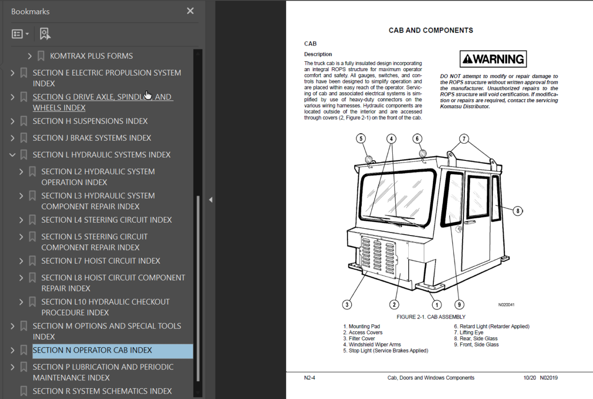 Komatsu 830E-1AC (A40939 – A40961) Shop Manual