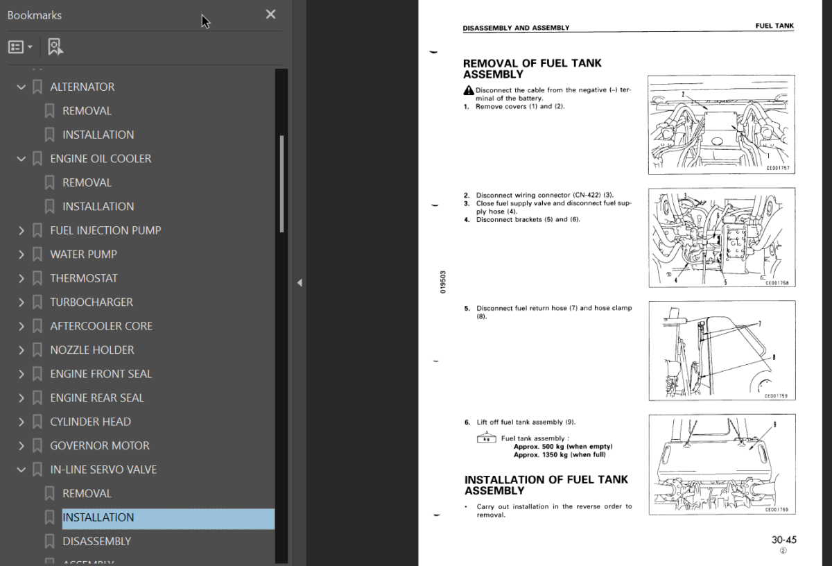 Komatsu D375A-3 (17001 and up) Shop Manual