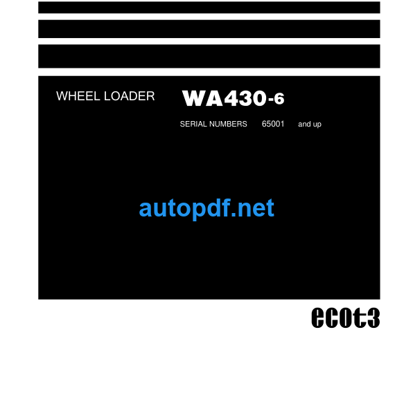 WA430-6 (SERIAL NUMBERS 65001 and up) Shop Manual