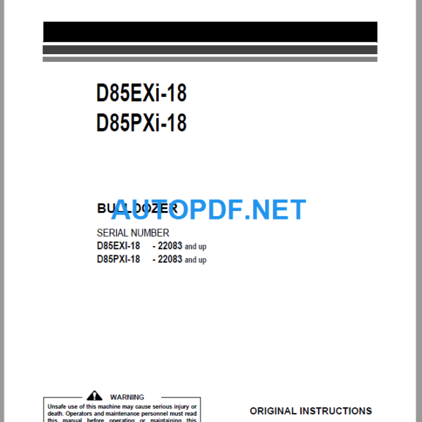 D85EXI-18 D85PXI-18 PCM Assembly Instructions