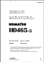 Komatsu HD465-5 Shop Manual